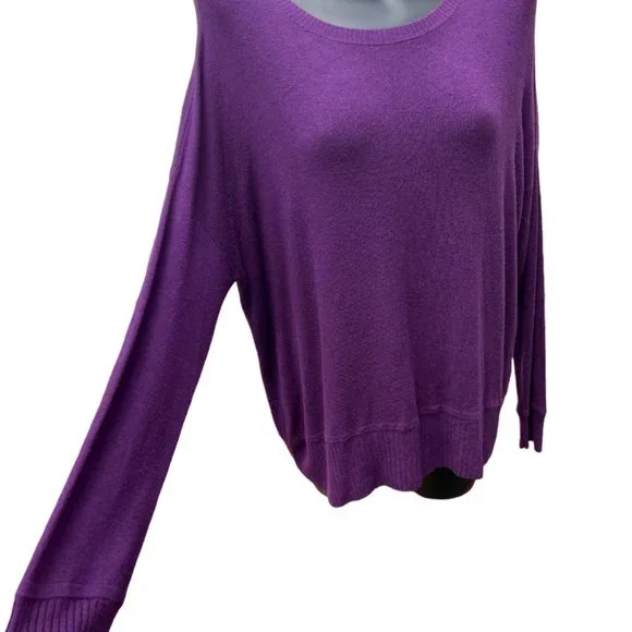 Eileen Fisher Oversize Sweater Pullover Stretchy Long Sleeve Purple Size L - Picture 3 of 7